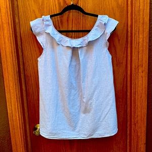 Ruffle cap sleeve low back 100% blouse